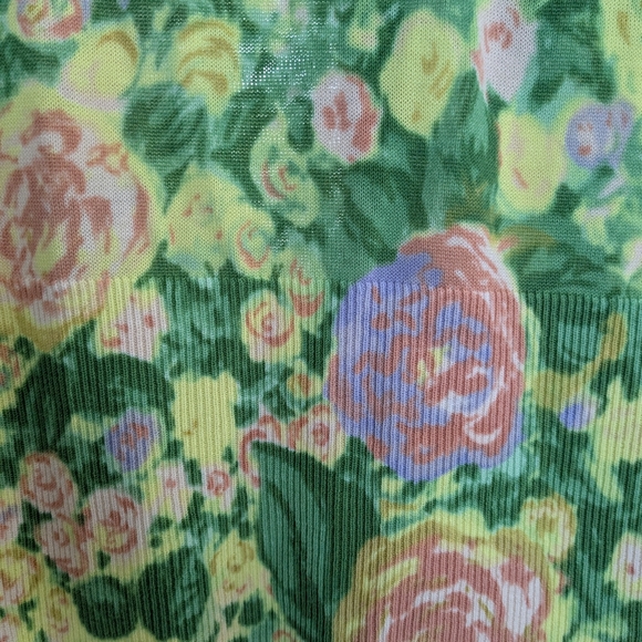 Anthropologie Floral Ruffle Cardigan Sweater Little Yellow Bird - Picture 7 of 8